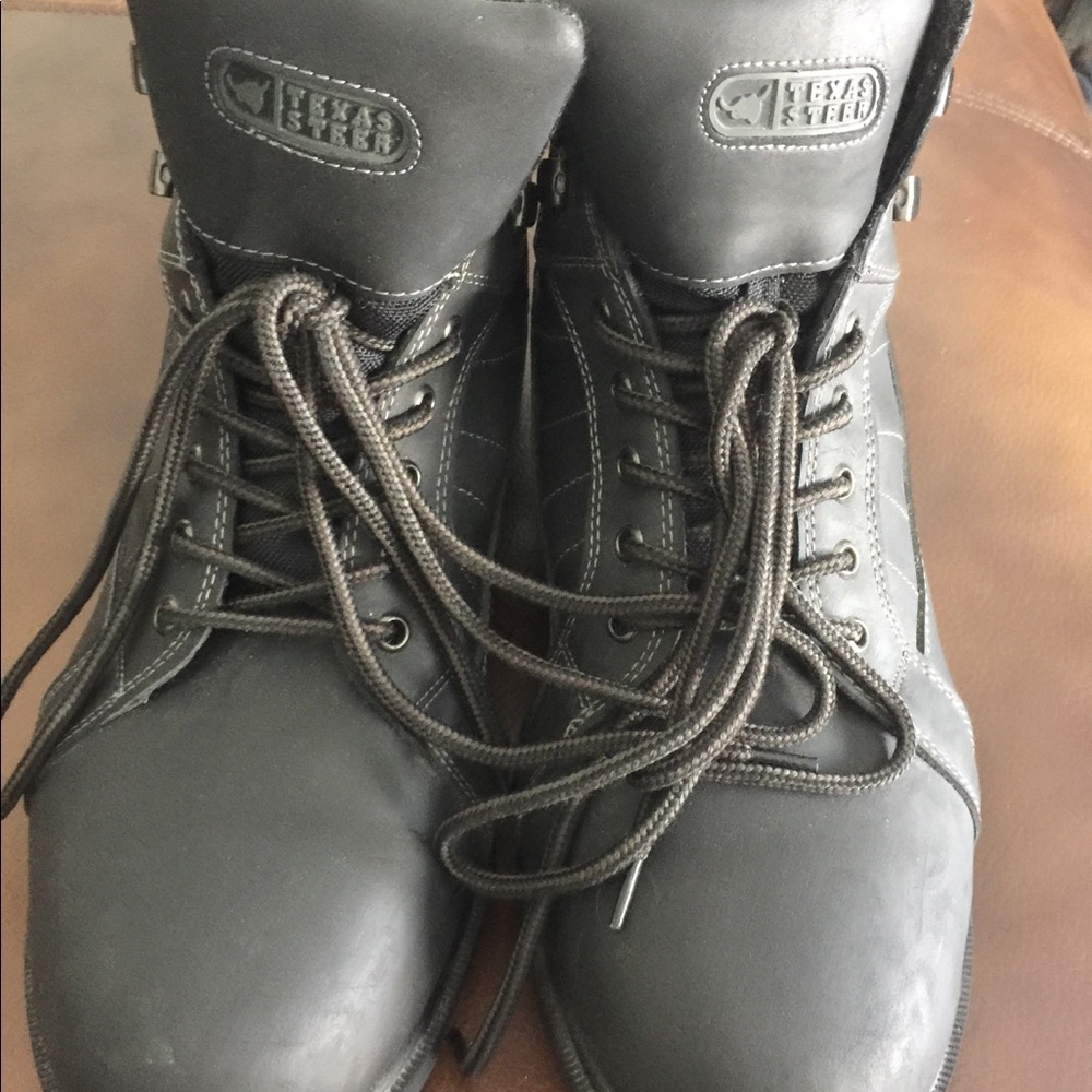 Texas Steer Work Boots Men’s Soft Toe Shoes Slip Resistant Size 12